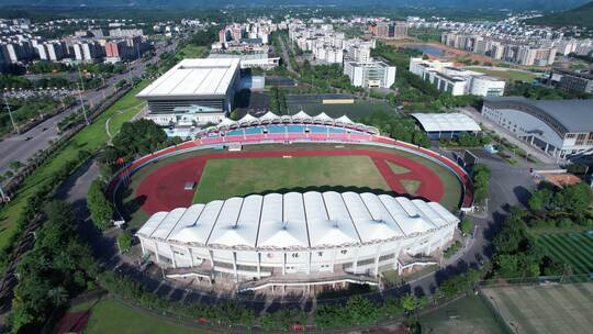 航拍雁山的大学院校和高校