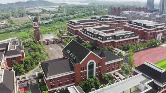武汉中法新城外国语学校全景航拍