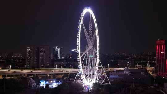 上海锦江乐园摩天轮夜景