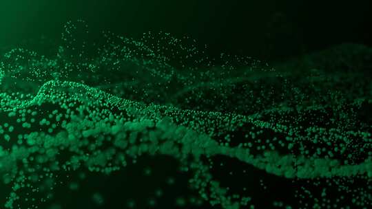 抽象技术动态背景绿色粒子浮动