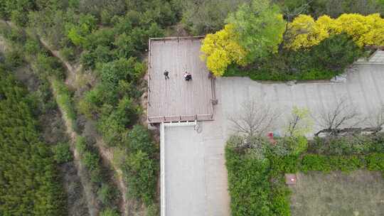 航拍太原东山万亩生态园