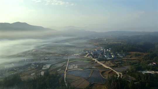 航拍贵州锦屏铜鼓岔路村云海