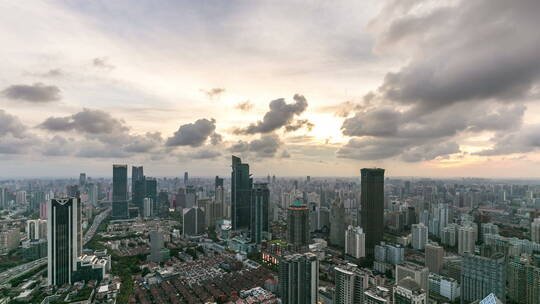 延时高清拍摄上海现代地标建筑和都市风光