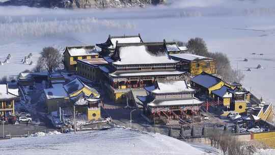 辽宁辽阳龙凤寺冬天下雪