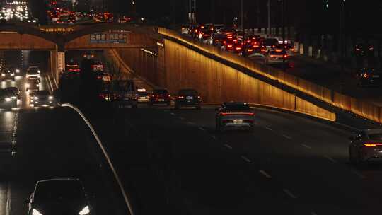 城市夜景车流慢动作