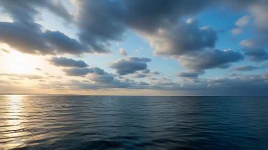 海面日落天空云彩景观
