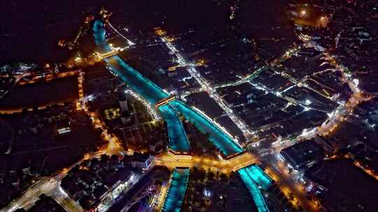 都江堰夜景航拍视频素材模板下载