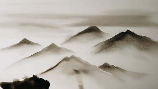 水墨山水古风背景素材