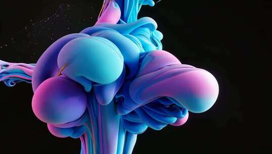 彩色流体抽象3D渲染素材