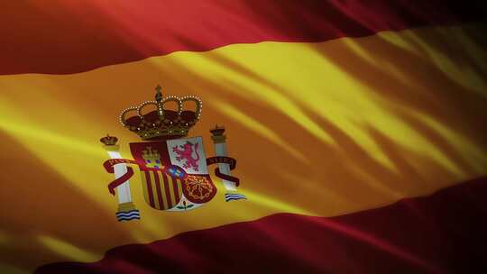 西班牙国旗挥舞-4K视频素材模板下载