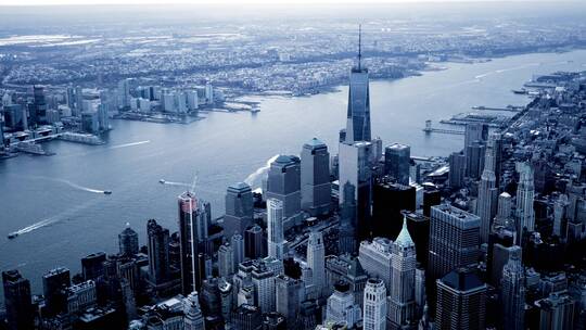美国纽约曼哈顿特区航拍