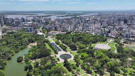 阿雷格里港天际线位于巴西南里奥格兰德的阿