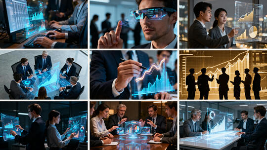 商务团队数据分析会议 现代职场科技办公