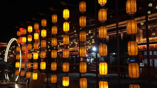 灯笼 夜景 景区 广府古城 广府 古城 红灯笼