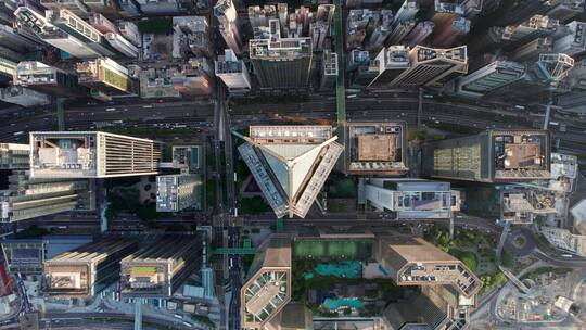 香港城市航拍大景中环广场视频素材模板下载