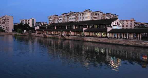 京杭大运河杭州段江南水乡沿河建筑 塘栖