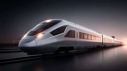 高速列车飞驰而过未来交通运输的缩影