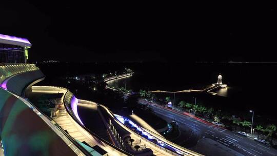 珠海城市客厅灯塔延时摄影视频素材模板下载