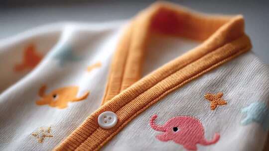 儿童卡通刺绣针织衫细节展示