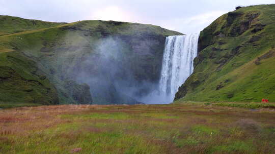 冰岛斯科加瀑布视频素材模板下载