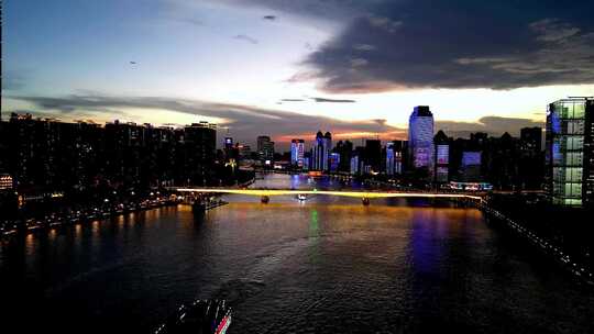 城市地标航拍广州珠江夜景3