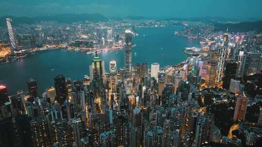 香港太平山航拍城市风景4K视频素材模板下载