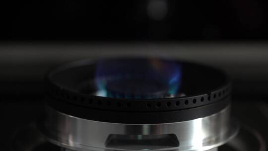 煤气灶燃气灶天然气集成灶点火慢镜头可调色视频素材模板下载