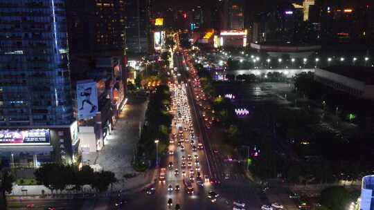 广州天河区交通夜景车流天河路视频素材模板下载