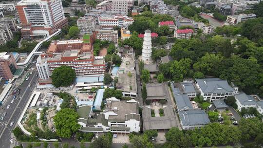 航拍福建福州白塔寺