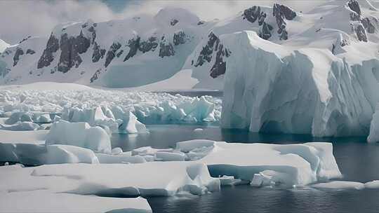 南极冰川 浮冰 气候变暖 全球环境恶化视频素材模板下载