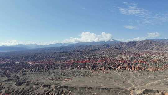 航拍甘肃张掖七彩丹霞5A景区