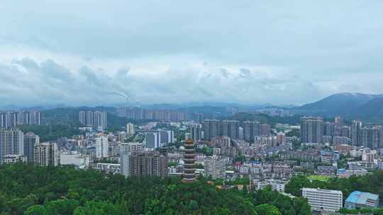 航拍十堰牛头山凌云塔 重阳塔