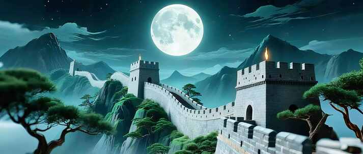 月光下的中国 朗诵背景 宽屏