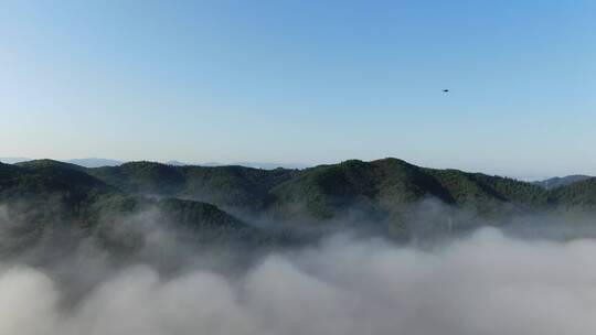 航拍东北辽宁山区，浑河两岸