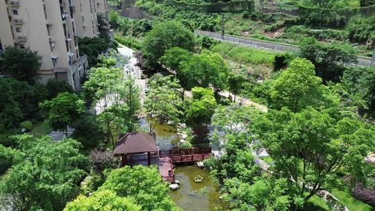 城市小区内的绿化景观