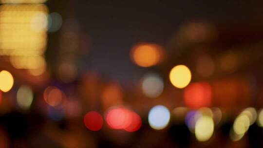 城市夜景光斑虚化画面