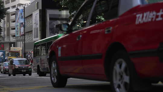 香港出租车街景视频素材模板下载