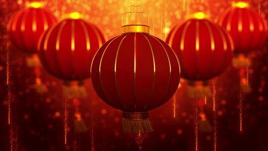 新年喜庆红灯笼舞台背景视频素材模板下载