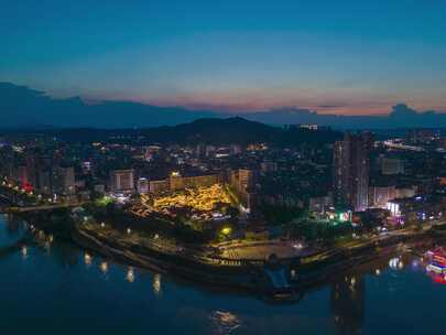 四川宜宾合江门广场夜景延时