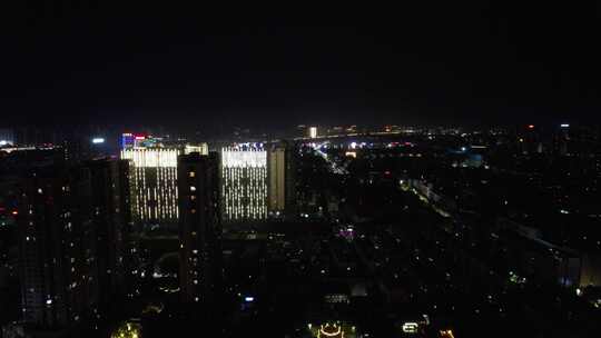 河南平顶山城市夜景航拍