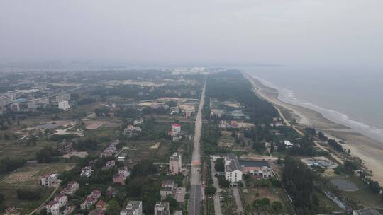 广东茂名中国第一滩景区航拍视频素材模板下载