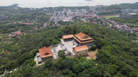 航拍湖南岳阳圣安寺4A旅游景点