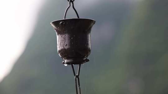 屋檐排水铜铃雨链