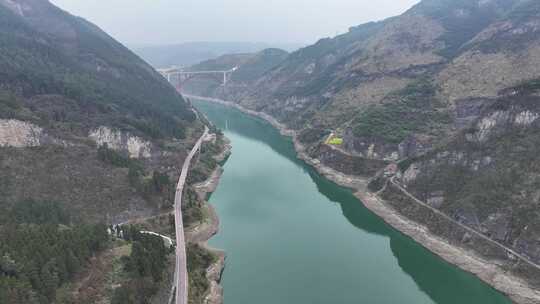 湖南湘西古丈县酉水河自然风光航拍