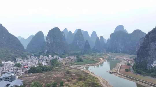 中国广西贺州市钟山县十里画廊钟山水墨田园