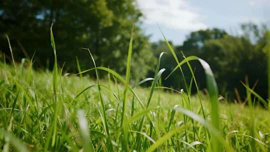 处暑白露草地清新自然特写视频