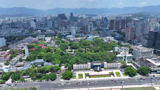 福州于山风景区航拍于山堂福州白塔城市风景