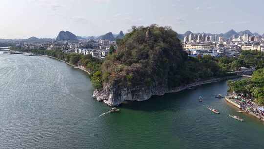 航拍广西桂林象山景区