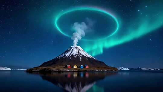 雪山极光夜景视频素材