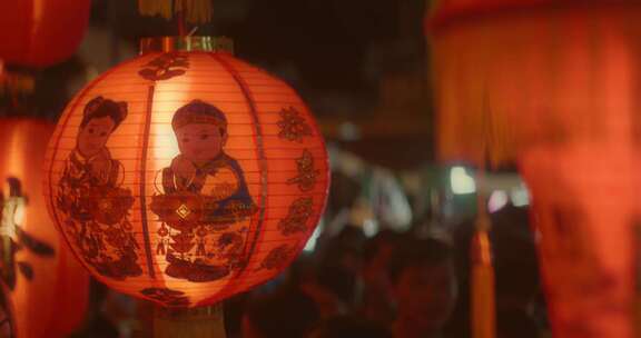 新年春节集市氛围